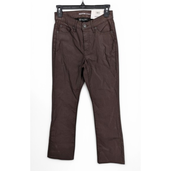 INC International Concepts Women’s Bootcut Coated Jeans Brown sz 4 $69.50 NWT - Picture 1 of 4